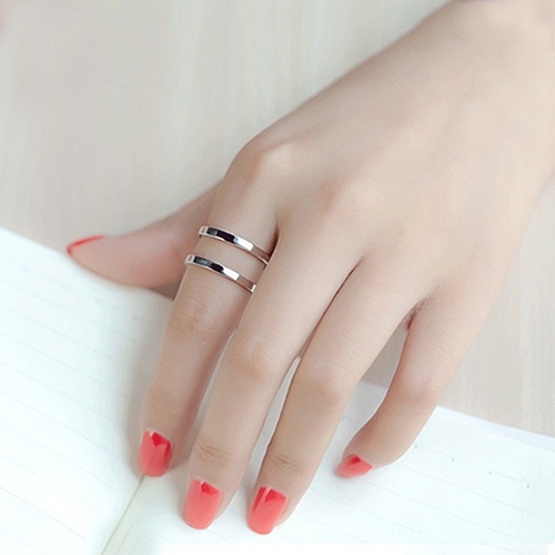 Hu Hu Hu Hu Hu Alat Bantu Pasang Kacamata♡ Cincin Model Terbuka Double deck Adjustable Untuk Wanita Charms
