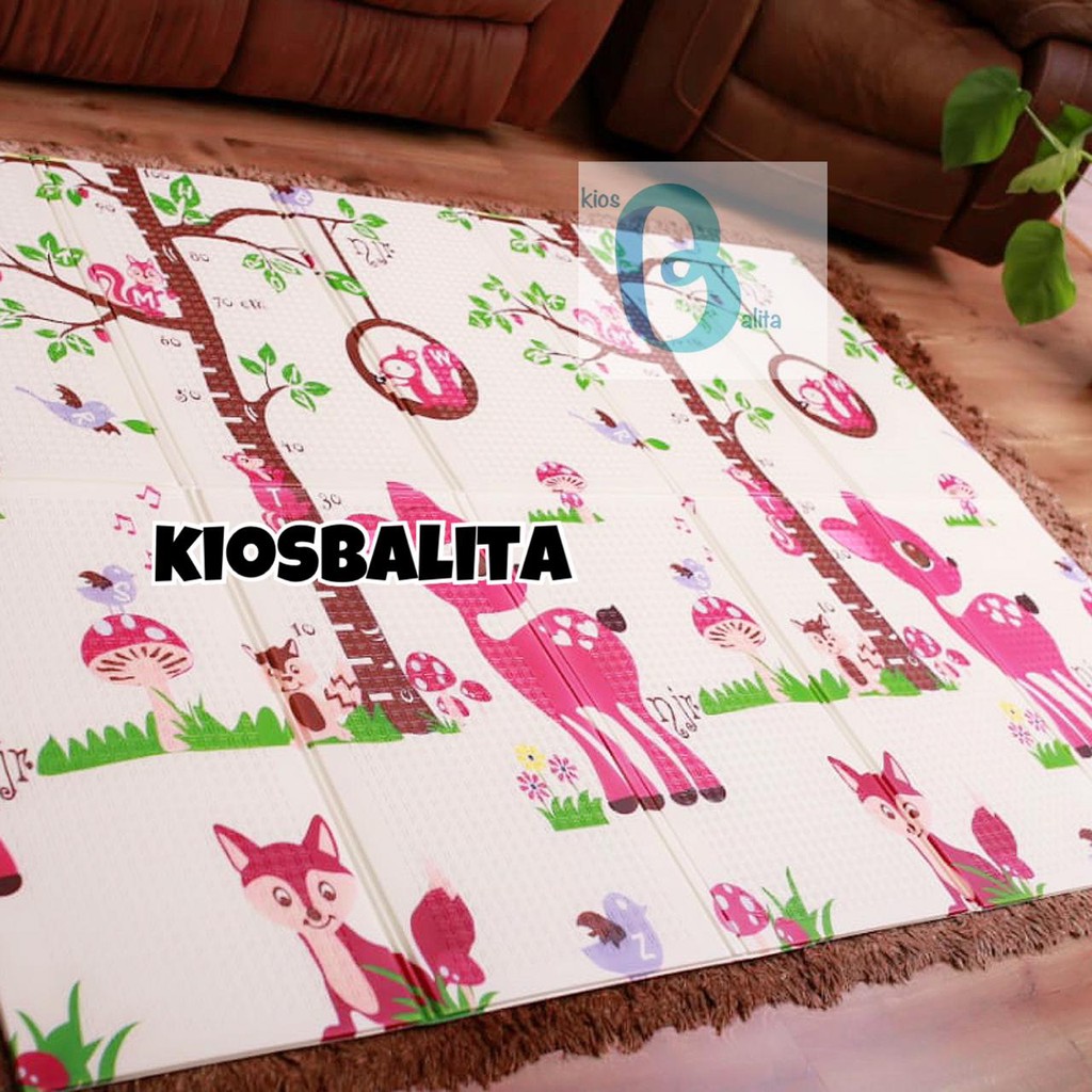 JUMBO  180X200 FREE TAS PACKING!! PLAYMAT LIPAT BABY KARPET ANAK ANTI BAKTERI 2 MOTIF BOLAK BALIK TIKAR KESEHATAN