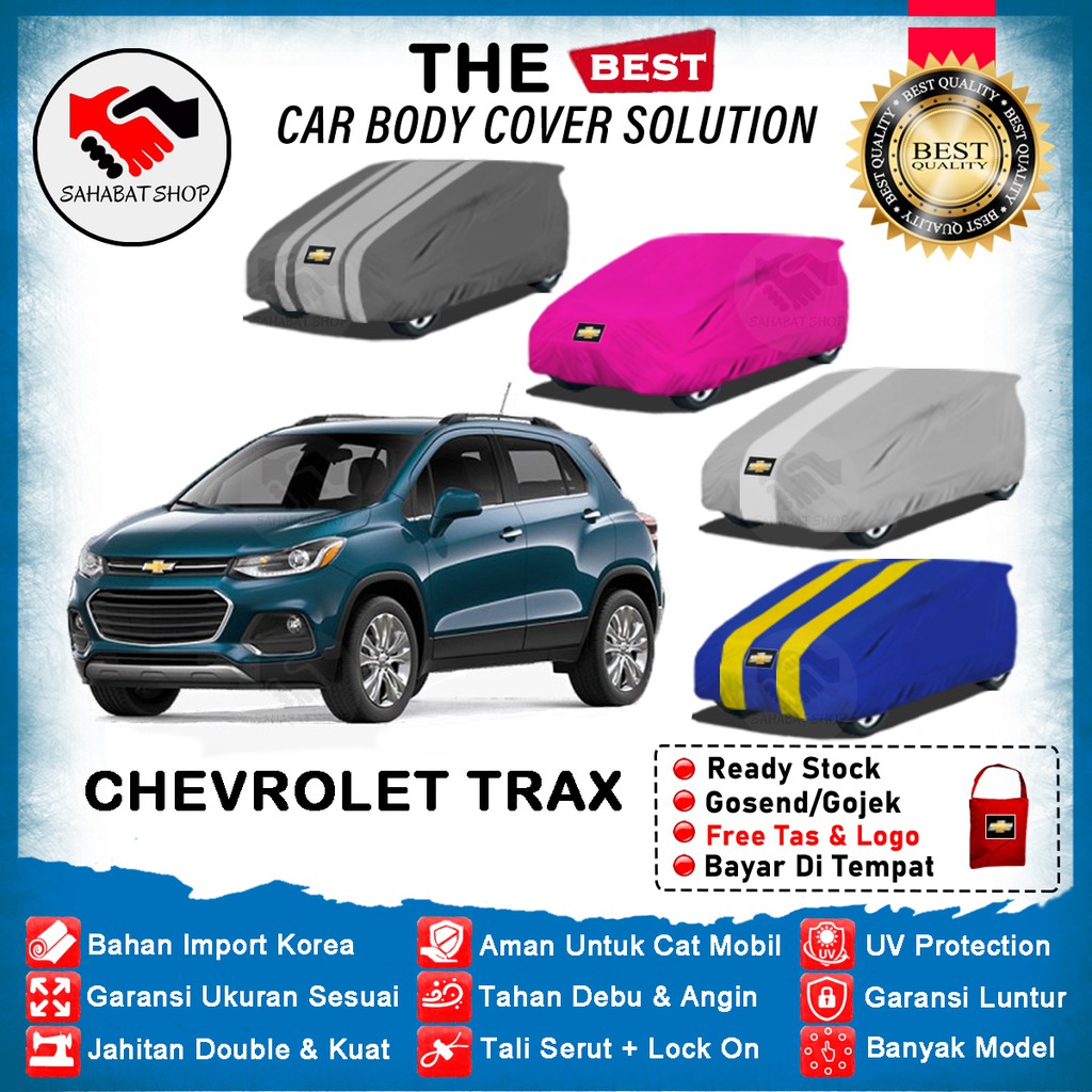 Sahabat Body Cover Mobil Chevrolet Trax / Sarung Penutup Chevrolet Trax Outdoor 2013 2014 2015 2016 2017 2018 2019 2020 2021 2022 / Tutup Mantel Selimut Mantol Kerudung Kerodong Kelambu Terpal Bungkus Pelindung Mobil Trax Anti Air Waterproof Model Biru