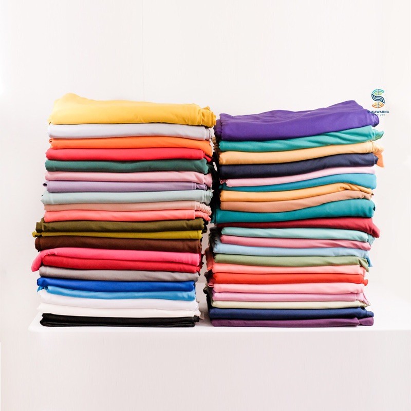 KAIN SUKAWARNA SPANDEX JERSEY PREMIUM 93% POLYESTER 7% KOREAN SPANDEX LYCRA | bermacam-macam warna