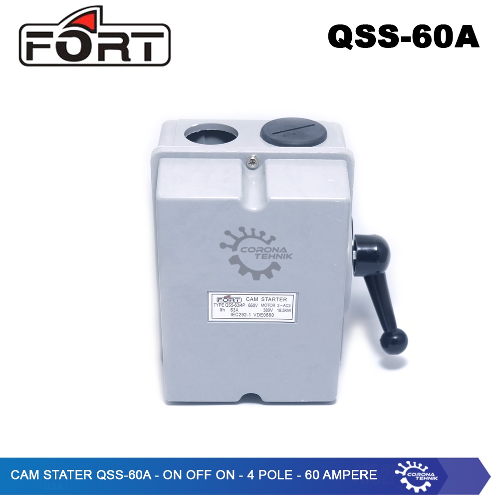 QSS-60A - Cam Stater  - On Off On - 4 Pole - 60 Ampere