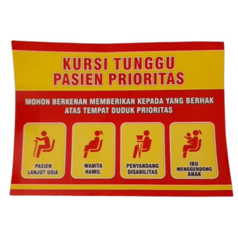 Stiker Kursi Tunggu Pasien Prioritas
