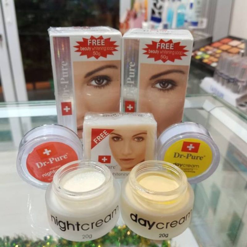 Dr-Pure 1 paket original 100% BPOM (cream siang + cream malam + sabun)