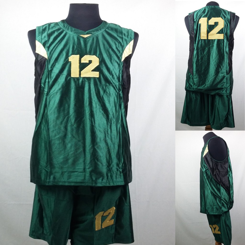 Setelan Baju/Kaos Bola Basket Team/Tim Dewasa Hijau