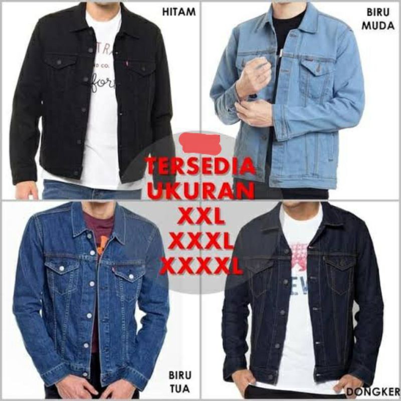 (BIG SIZE) Jaket Jeans Cowok Jumbo