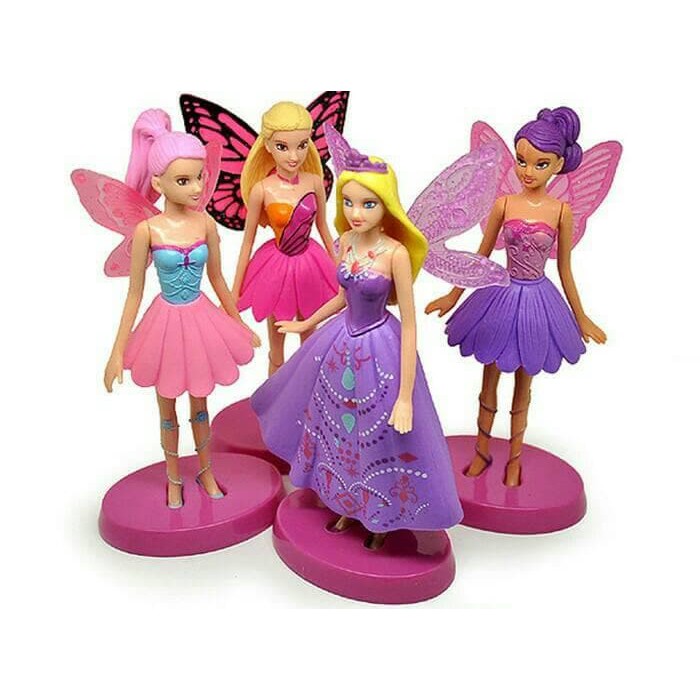 mainan anak pajangan figure hiasan kue princess barbie mariposa