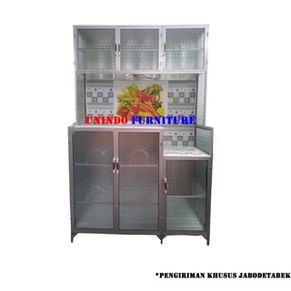 RAK PIRING LEMARI DAPUR KERAMIK ALUMINIUM 3 PINTU | Shopee Indonesia