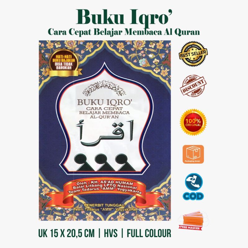 

100 % ORI Iqro bendel HVS warna Jelas dan kuwat
