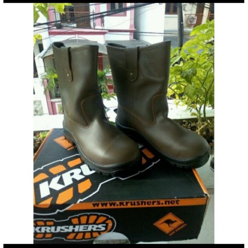 Sepatu safety krusher texas brown / booth texas