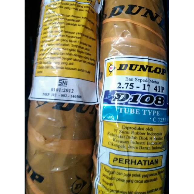 1 SET SEPASANG BAN ORIGINAL FIZR FIZ R F1ZR F1Z R ORI DUNLOP D108