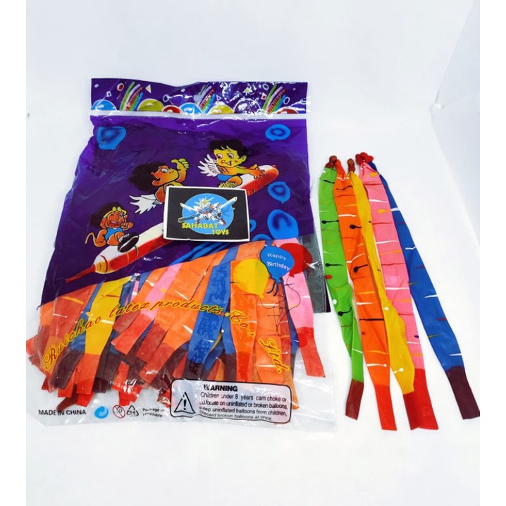 Balon panjang / balon roket / Balon ular isi 100pcs