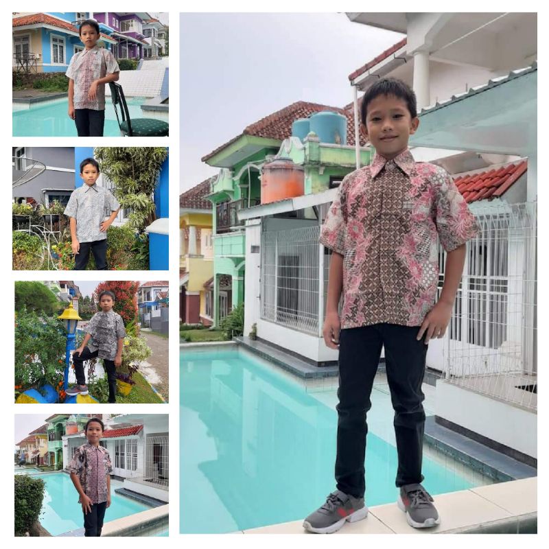 KEMEJA/HEM/BATIK ANAK LENGAN PENDEK MOJANG