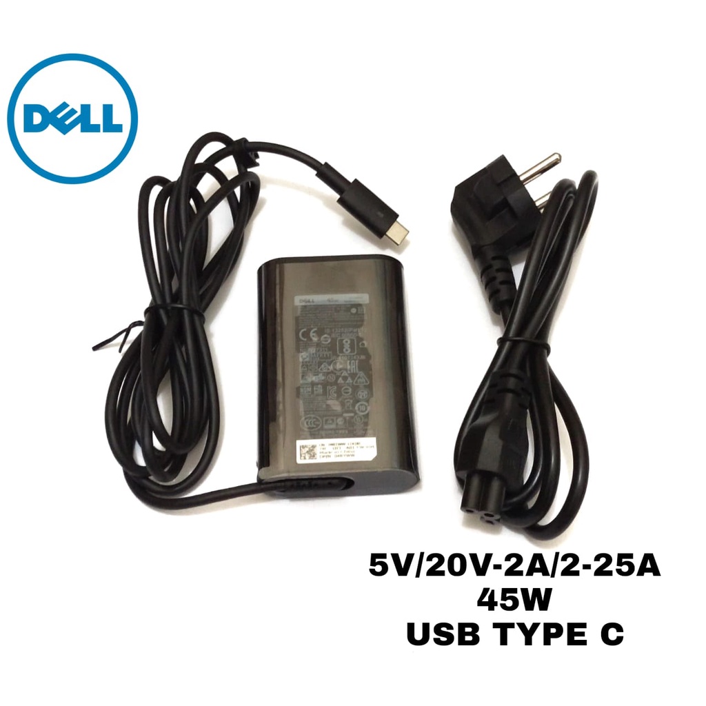 Adaptor Dell  XPS 13 9360 13 9365 12 9250 20V 2.25A USB TYPE C ORIGINAL