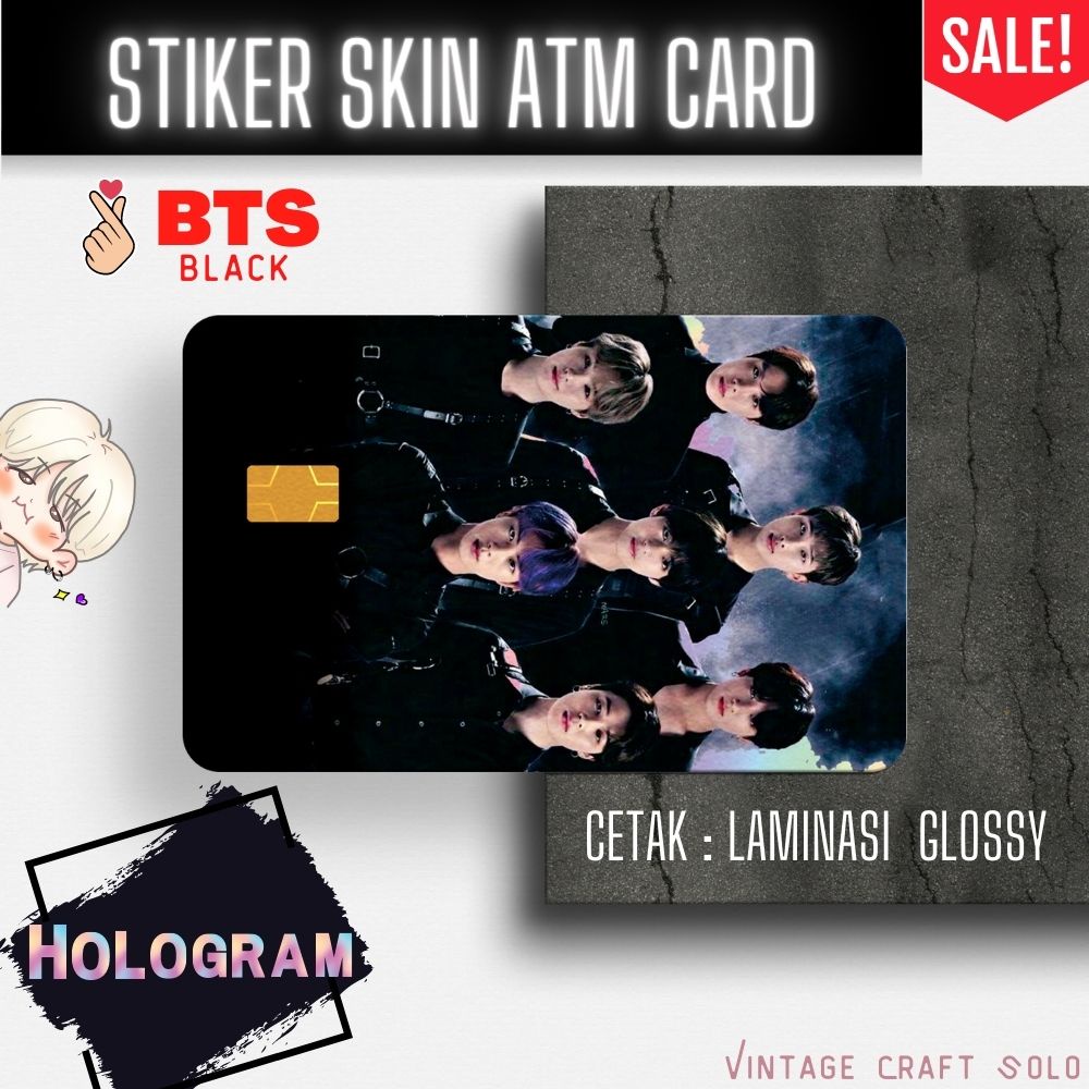 

Stiker Sticker Skin Card ATM KPOP BTS ARMY Hologram Premium GRATIS packing Keren