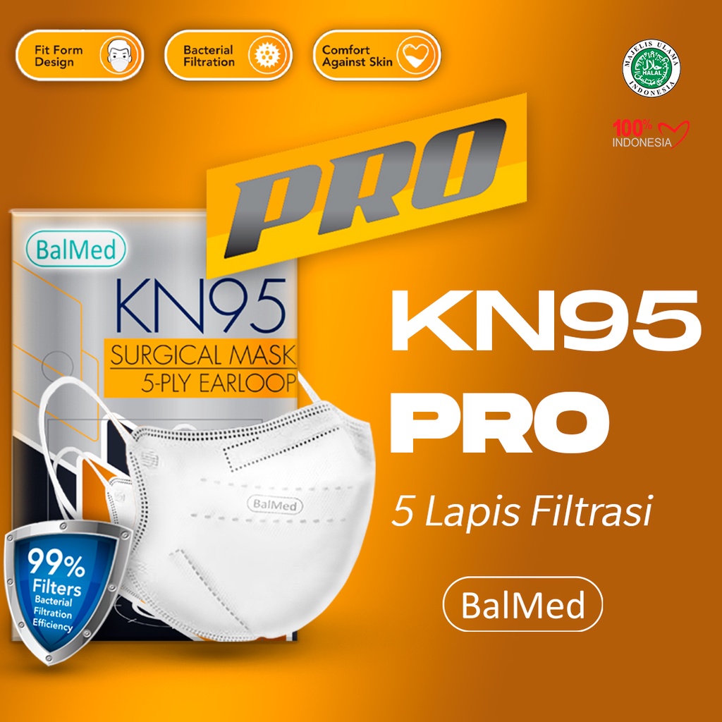 Masker BalMed KN95 PRO Surgical Mask 5-PLY Earloop Isi 20 Pcs