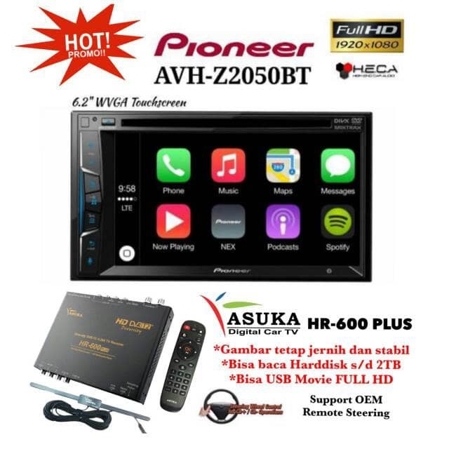 Pioneer AVH-Z2050BT Tape Double Din   ASUKA HR-600 TV Tuner Digital
