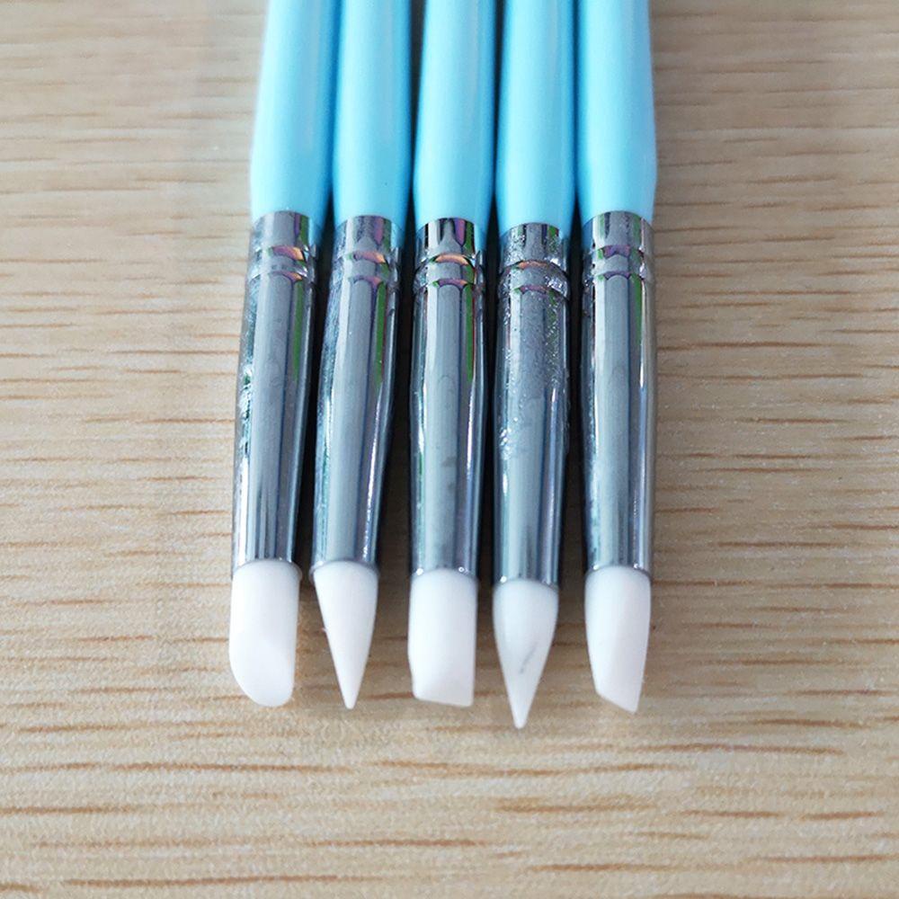 [Elegan] Alat Keramik Tembikar 5pcs/set Patung Silikon Polymer Clay Carving Tools