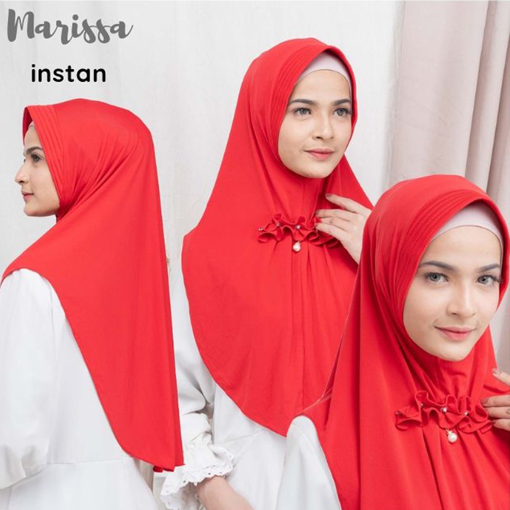 HIJAB INSTANT SHAKILA / HIJAB INSTAN MURAH / JILBAB BERGO JERSEY DENGAN SWAROVKSY / JILBAB LANGSUNG PAKAI