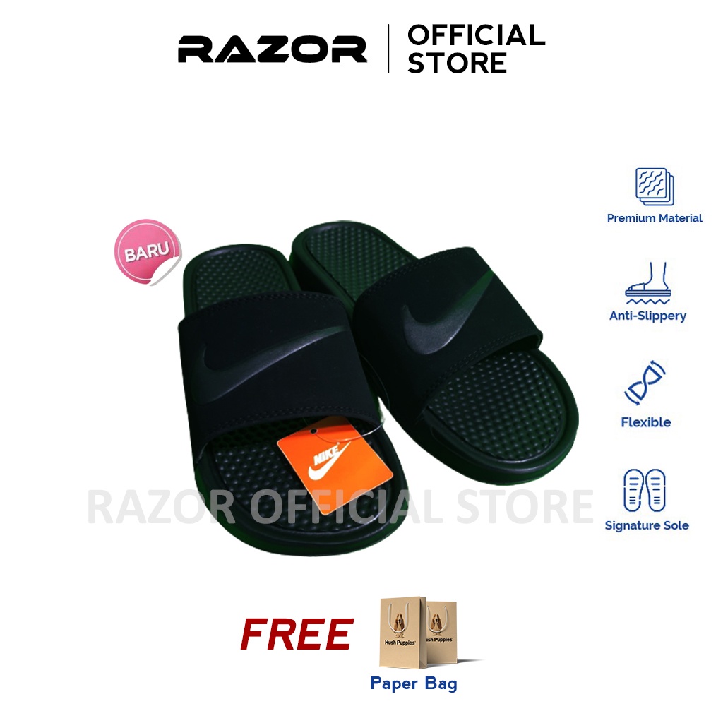 Sandal Pria Slide Footwear - Nike Black Original