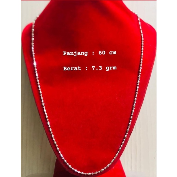 KALUNG POLOS BIJI PADI PERAK925/PERHIASAN PERAK925 LAPIS EMAS PUTIH ASLI/KP208