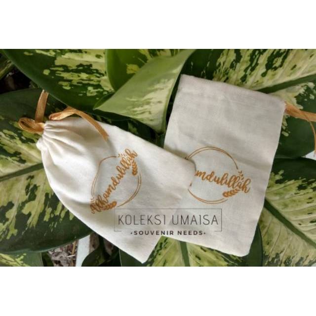 Kantong serut blacu polos dustbag custom sablon