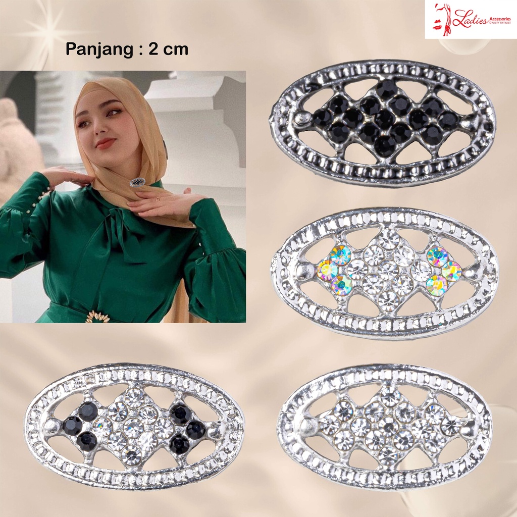 Bros Dagu Korea / Hijab / pashmina / hijab / gamis / Krudung / Bros Peniti / model segitiga (CM 317)