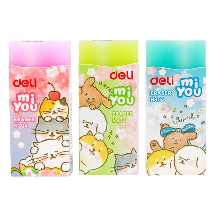 

PENGHAPUS PENSIL ANAK LUCU BAGUS BERSIH H304 DELI SERI KUCING PENCIL ERASER