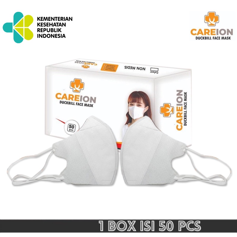 [1Box 50pcs] PROMO TERMURAH! masker duckbill earloop mask disposable mask dukbil garis putih