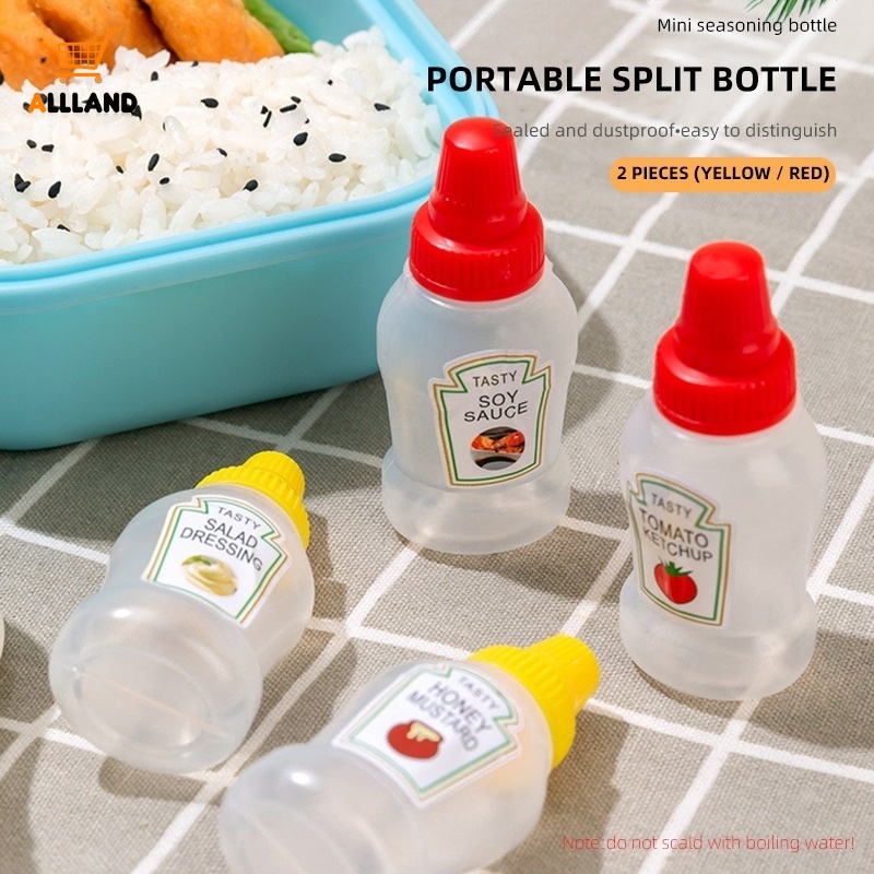 2pcs / Set Botol Saus Tomat / Tomat / Kecap / Salad / Bumbu Bahan Plastik Ukuran 25ml Dengan Tutup Untuk Dapur