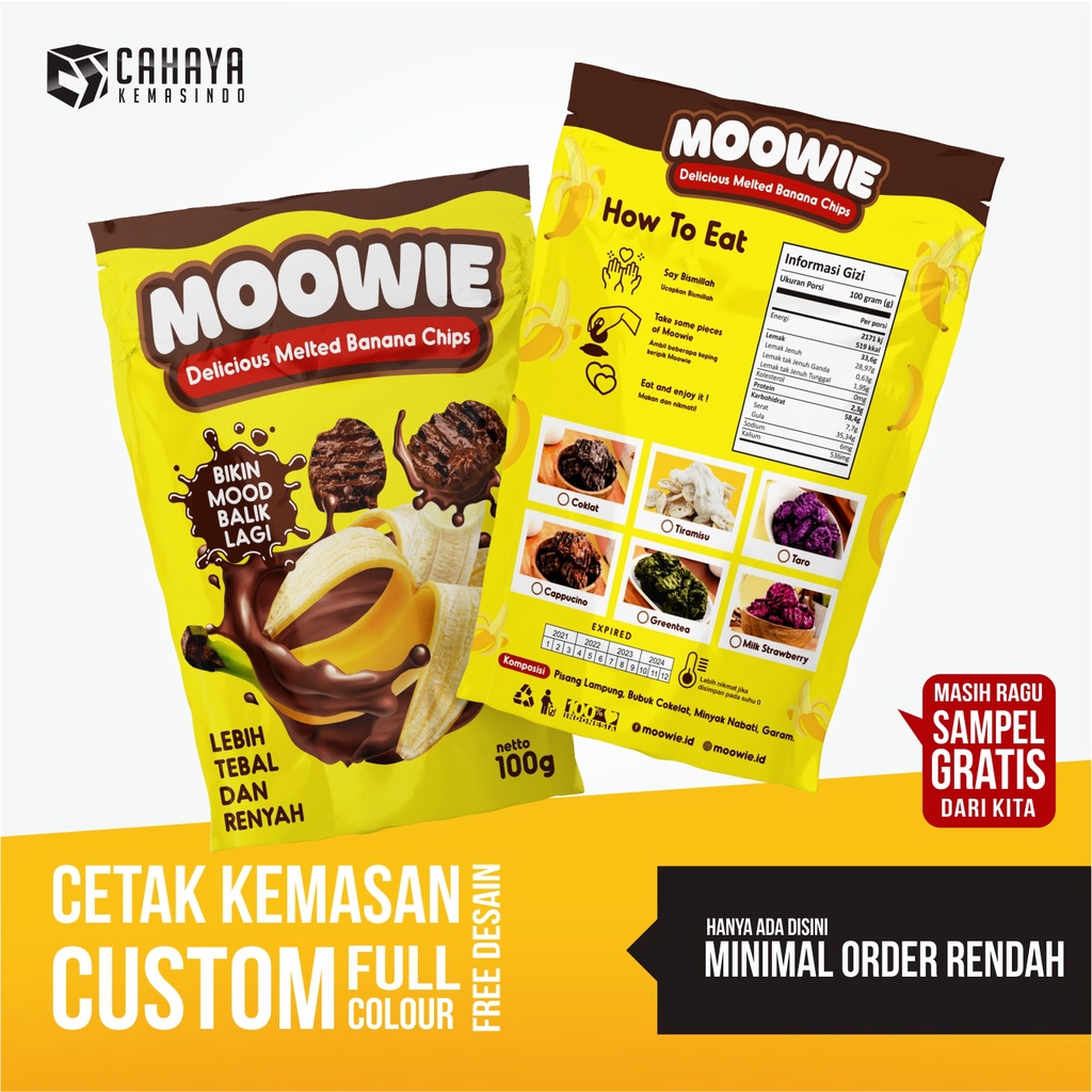 Jual Standing Pouch Cetak Kemasan Makanan Kripik Pisang Keripik Snack