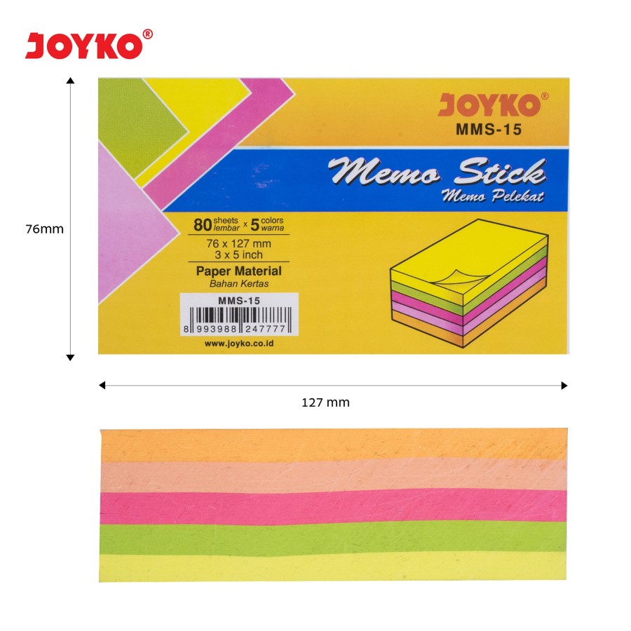 

Memo Stick Sticky Note Kertas Memo Tempel Joyko MMS-15 +++