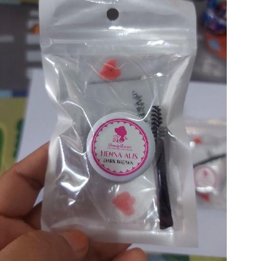 ☪ (Sasaro) Henna alis waterproof tahan lama 2-5 hari halal free kuas dan cetakan alis ♚
