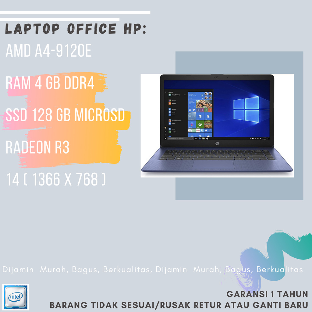 LAPTOP OFFICE HP STREAM 14 AMD A4 9120E 4GB 32GB E129