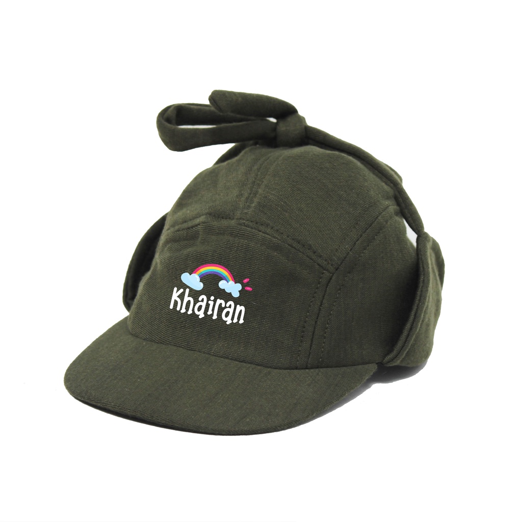 GRATIS SABLON NAMA  Topi Anak CAMPER Hat Pake Tali Usia 1-8Th By Ribbedkids