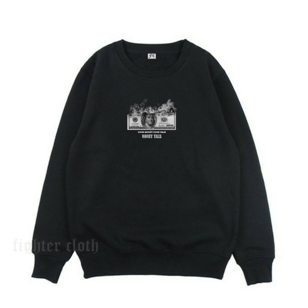 Mozzaproject Crewneck Sweatshirt Pria Wanita Black Series