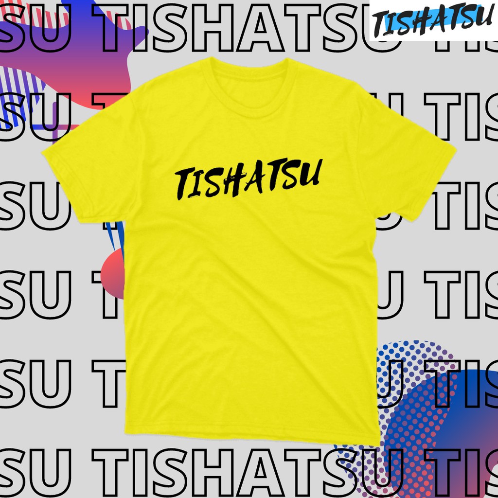 Kaos pria/wanita tishatsu kuning lemon basic A1