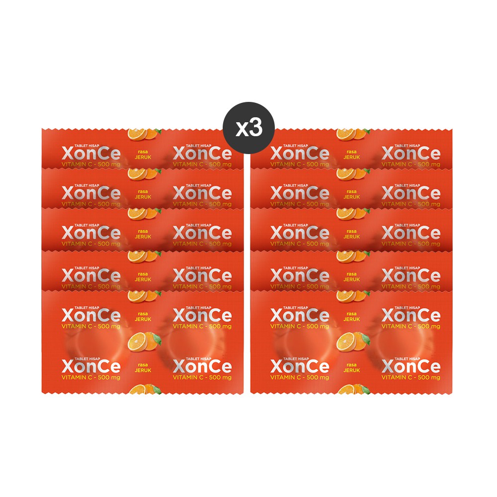 Xonce Tablet Hisap Vitamin C  500mg - Paket 1 Bulan 30 Strip