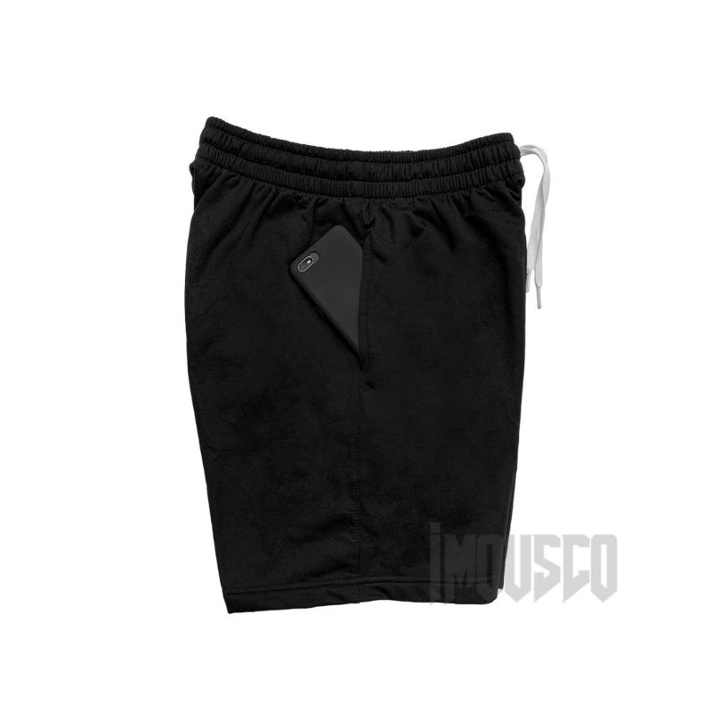 Imous.co Celana Pendek Pria Boardshort Boxer Short Pants Hitam Polos All Size