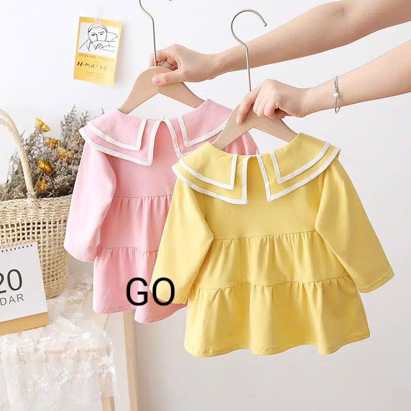 gos DRESS TAKASHI COLLAR 5889 EBV Baju Dress Anak Perempuan Import