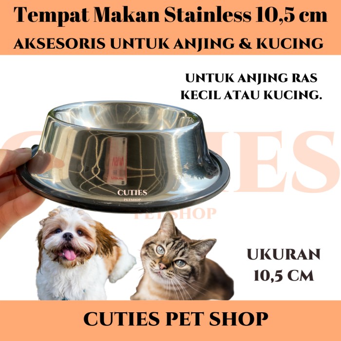 Jual tempat makan stainless anti tumpah / Tempat makan anjing kucing Limited