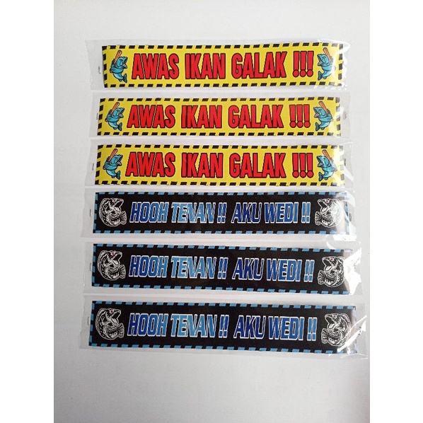 Stiker Ikan Chana Awas Ikan Galak 30cm 40cm 50cm