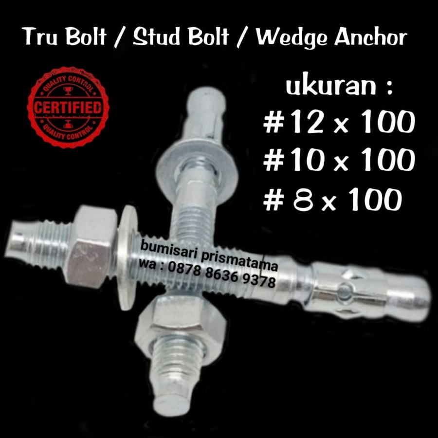 Dinabolt Tru Bolt / Trubolt / Stud Bolt / Wedge Anchor (per pcs)