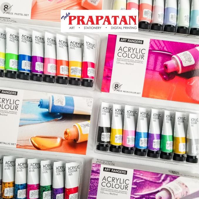 

[COD] Cat akrilik / Art Rangers Acrylic Colour Glitter set 8 colors 22 ml BERKUALITAS Kode 1062