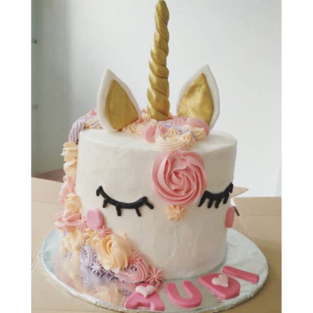 Kue Ulang Tahun Unicorn Pink - Paimin Gambar