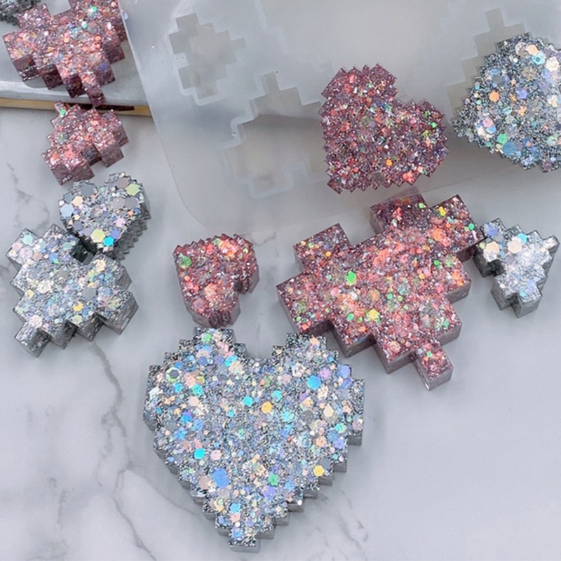 SIY  Handmade Love Heart Shape Ornaments Epoxy Resin Mold Necklace Pendants Silicone Mould DIY Crafts Jewelry Decorations Casting Tools