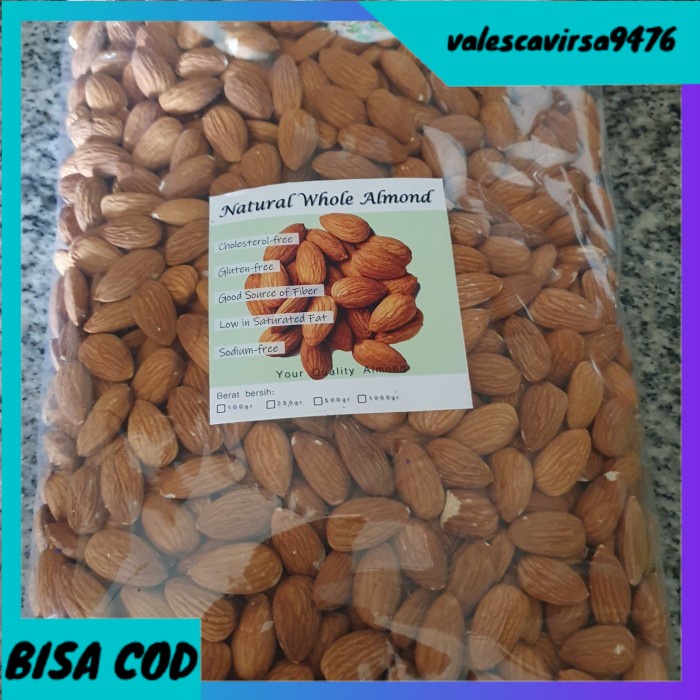 

⭐BISA COD⭐ kacang almond mentah 1kg / almonesia - 1 kg