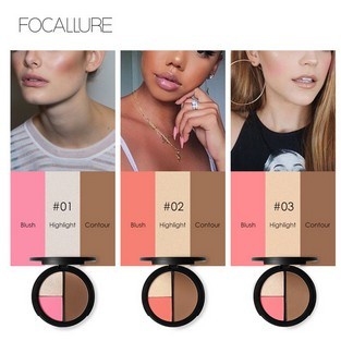 ★ BB ★ FOCALLURE On The Go Trio Blush Highlight Contour - FA20 - FA 20