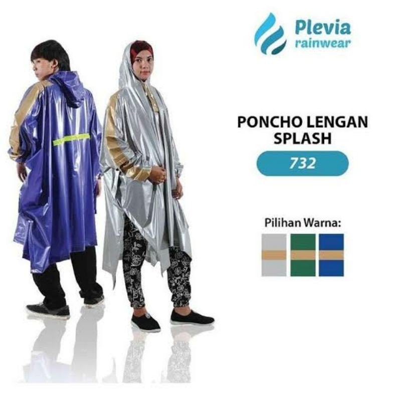 ur/d 732 Jas Hujan Poncho Lengan Plevia Splash.