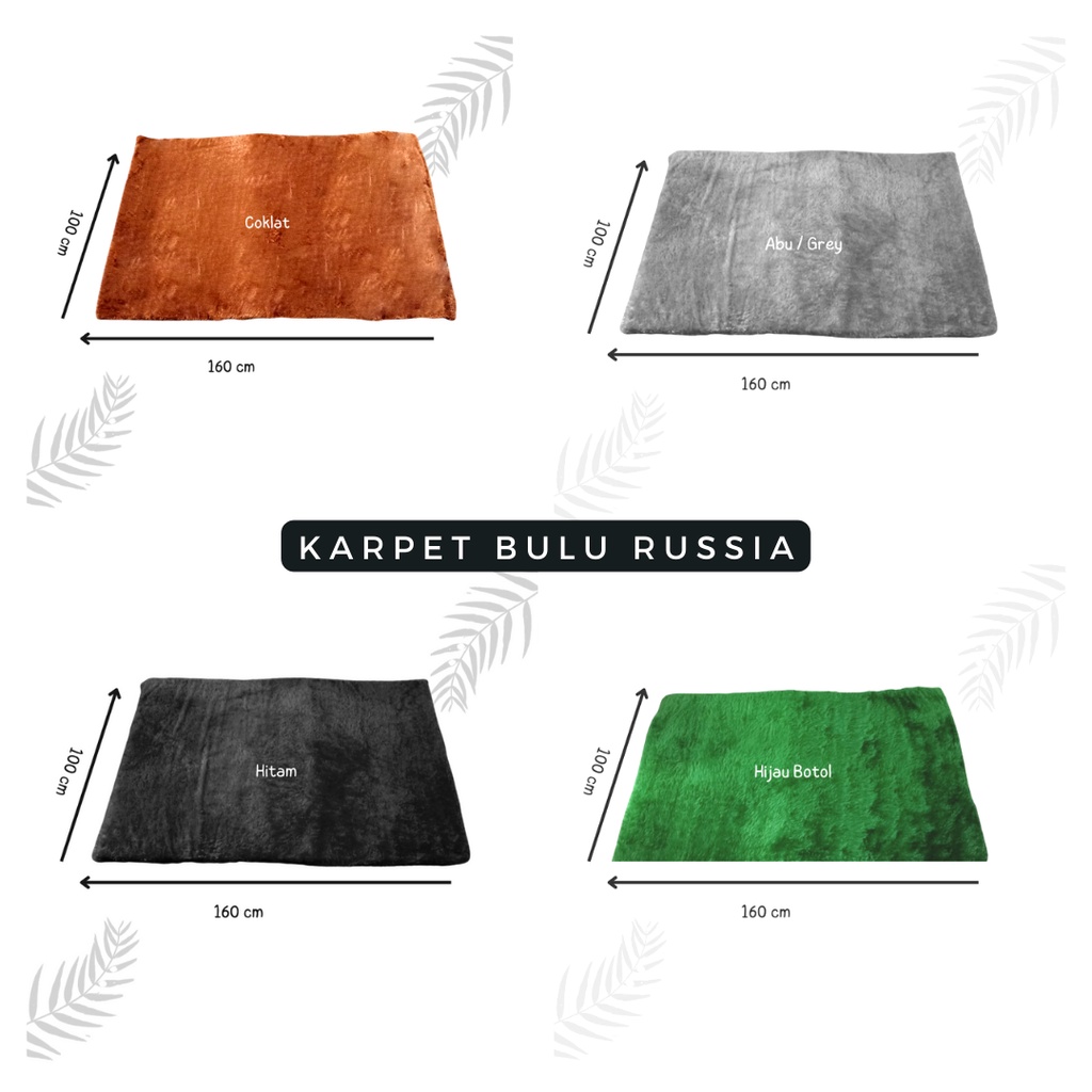 Karpet bulu rasfur russia bisa cod ukuran 160cm x 100cm murah