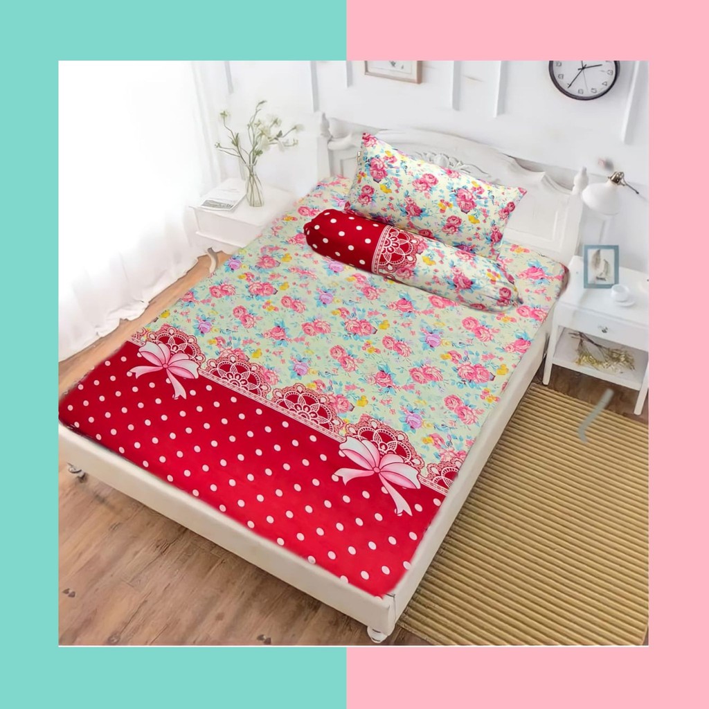 [ 160x200 ] KATUN - SPREI KATUN SET MODEL KARET/ SPREI 160x200